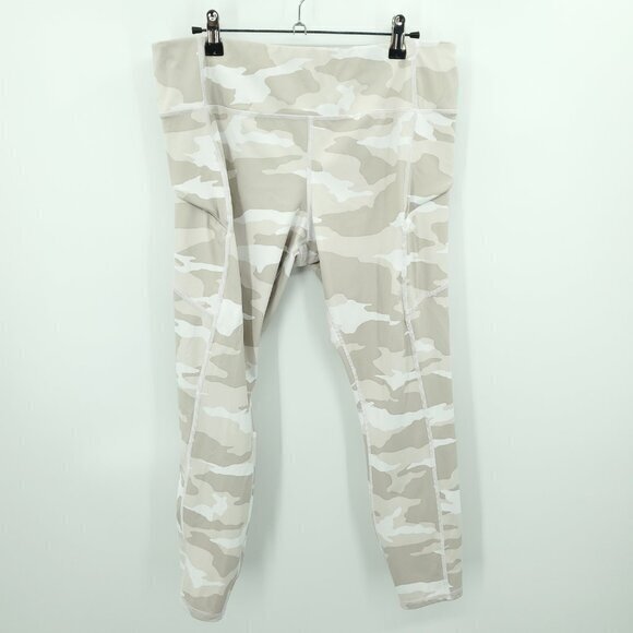 Athleta Camo Contender 7/8 Tight Camo Legging L White/Tan - Picture 1 of 16